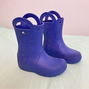 CROCS Kids Blue Handle It Rain Boots size J2